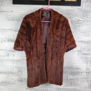 Vintage Supreme Drake Furs Los Angeles Brown Mink Wrap Shawl Stole Shrug